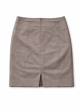 Express Pencil Skirt Sz 12 Taupe Beige Career Office Mini Lined Back Slit